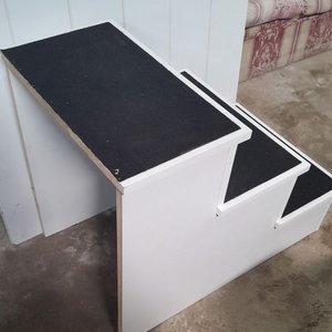 Escalera para Mascotas de 3 Niveles, Blanca con Negro - imagen 2