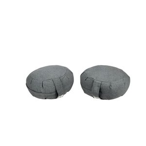 Lote siguiente: 2 Almohadones Redondos de Yoga Zafú Gris