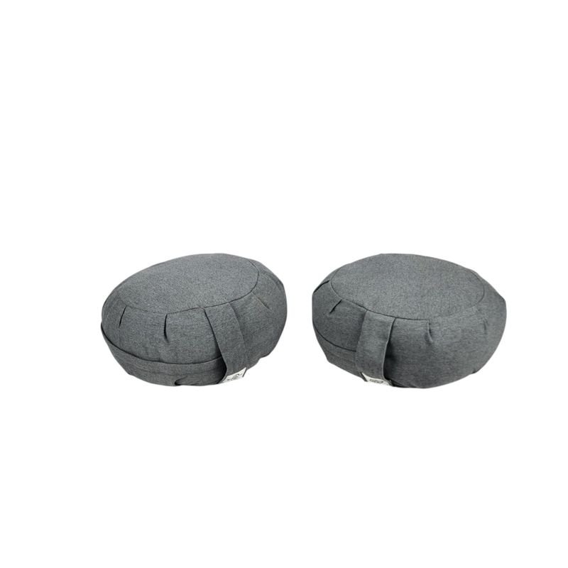 2 Almohadones Redondos de Yoga Zafú Gris