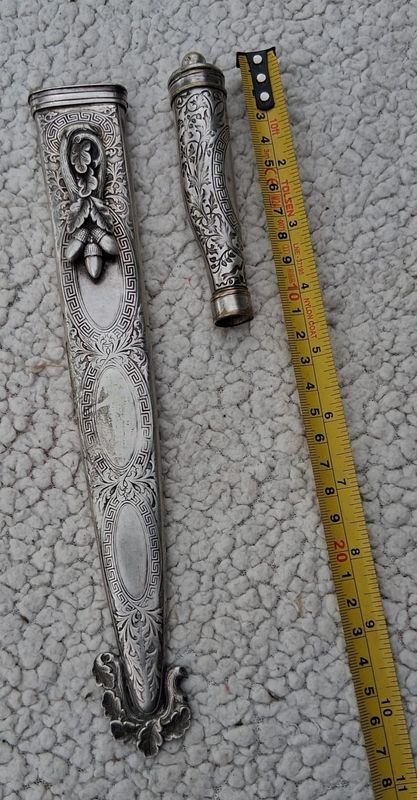 Juego de cuchillos antiguos en plata - imagen 2