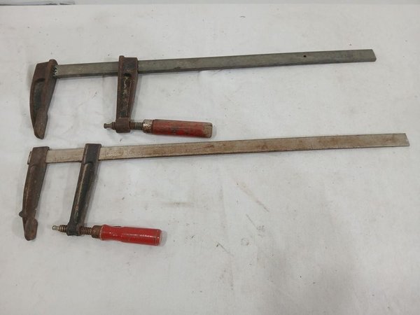 Lote de 2 Prensas de Carpintero Metálicas con Mangos de Madera