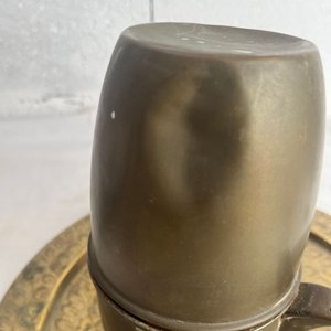 Juego de Café Turco en Bronce con Cafetera, 6 Copas y Bandeja Cincelada - imagen 7
