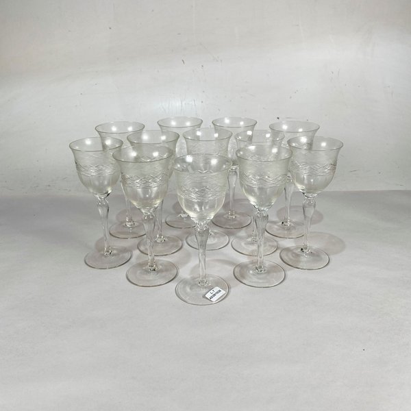 Doce Copas de Cristal Hialino Talladas - 17 cm - imagen 1
