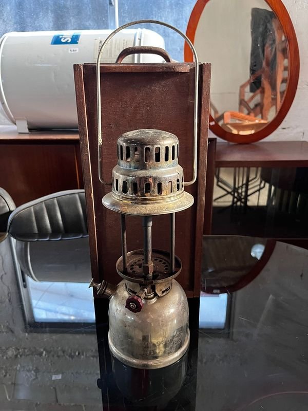 Farol a Mantilla Original Vintage con Estuche de Madera