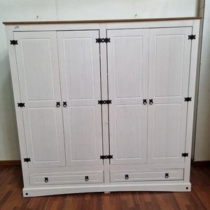 Lote siguiente: Ropero Blanco 4 Puertas con Tablero Roble y Cajones