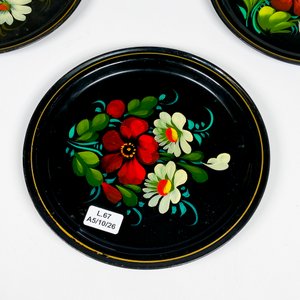 Tres bandejitas de chapa rusas, pintadas a mano - imagen 6