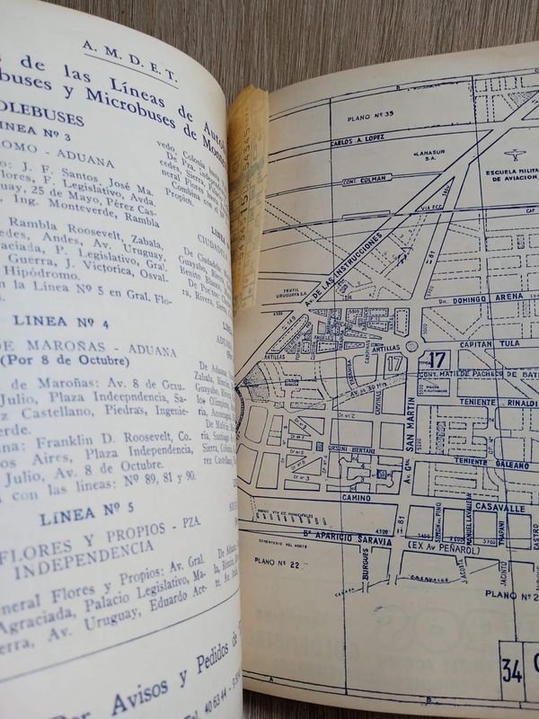 Guía Antigua de Montevideo: Calles y Transporte del Año 1950 - imagen 2