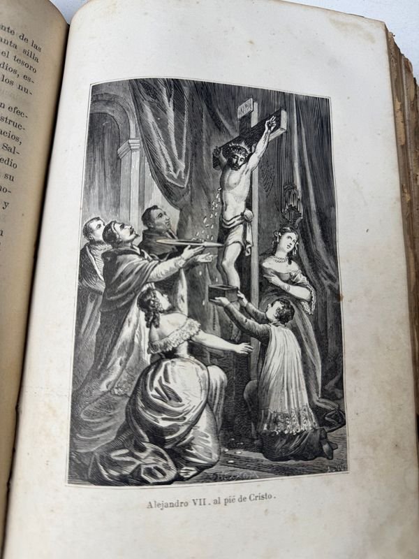 Tres Tomos de Historia de los Papas y los Reyes por Mauricio de la Chatre - Barcelona 1870 - imagen 5