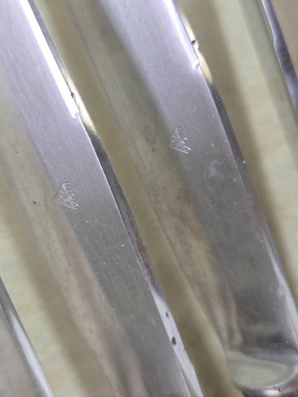 Excepcional juego de cubiertos en platina Eberle con su caja original y llave - imagen 12