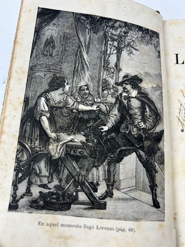 Dos tomos de 'Los novios' de Alessandro Manzoni, novela histórica ambientada en la Milán del siglo XVII, edición en castellano (París, 1884) - imagen 3