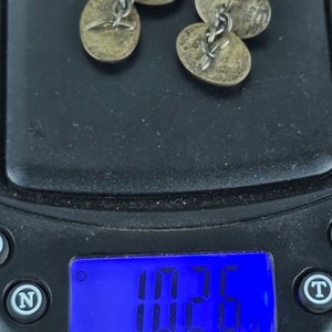 Par de Gemelos Ovalados en Plata 800 con Madre Perla - imagen 3