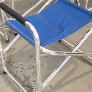 Juego de 4 Sillones Plegables de Aluminio con Lona Azul - imagen 2