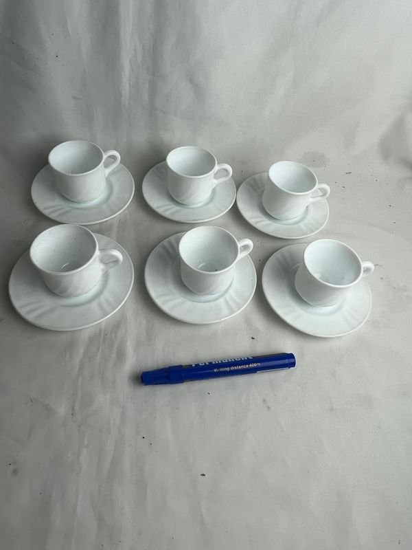 Tazas de café cerámicas blancas con tapa - imagen 7