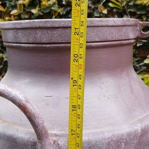 Tarro Lechero Antiguo Metálico con Diseño Floral Pintado a Mano - imagen 5