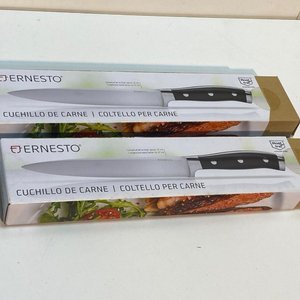 Par de Cuchillos de Carne Ernesto Acero Inoxidable Hoja 17 cm - imagen 2