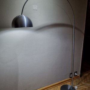 Lámpara de Pie Arco Metal Cepillado Pantalla Cúpula Orientable 188cm - imagen 3