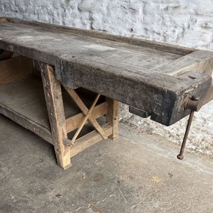 Banco de Carpintero Antiguo de Madera Dura Curupae - imagen 4