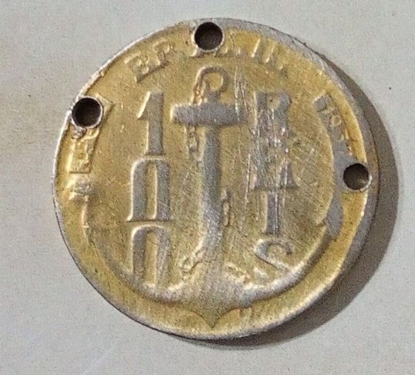 Moneda de 100 Réis de Brasil 1937 Almirante Tamandaré - Coleccionismo - imagen 1