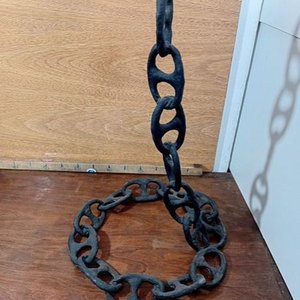 Lámpara de Pie Artesanal con Cadena de Barco, Hierro Negro, 1.15m - imagen 4