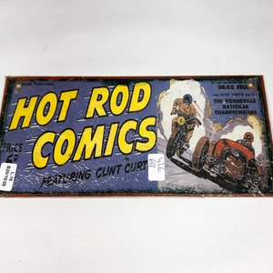 Cartel Metálico "Hot Rod Comics" con Diseño Vintage - imagen 2