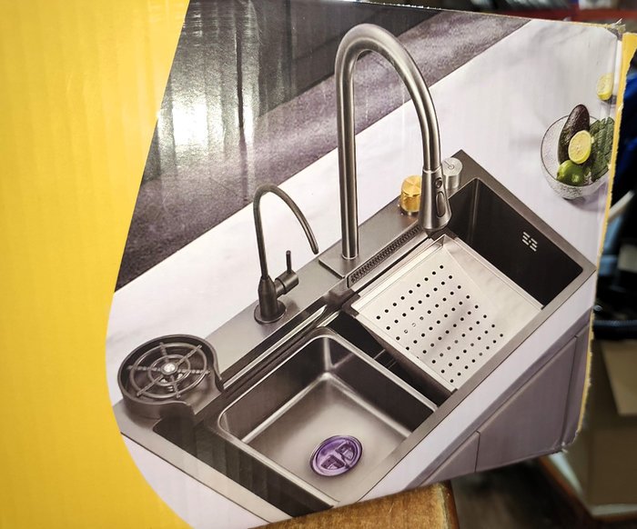 Pileta de Cocina Multifunción con Cascada y Lavavasos - imagen 7