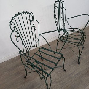 Par de Sillas de Jardín de Hierro con Reposabrazos - imagen 3