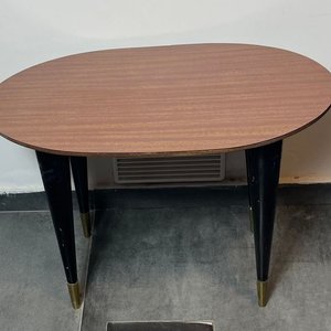 Mesa Ratona Oval Estilo Americano Enchapada - imagen 3
