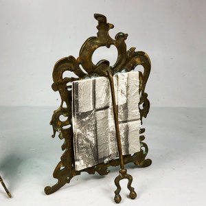 Espejo de Sobremesa Barroco en Bronce Dorado - imagen 4