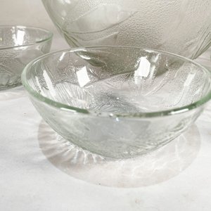 Compotera y 4 Bowls de Vidrio Tallado con Diseño Floral - imagen 2