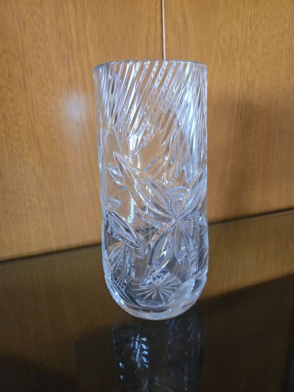 Vaso de cristal tallado en florero - imagen 2