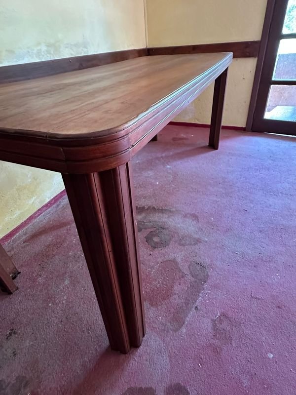 MESA DE MADERA DE COMEDOR EN MADERA DURA ESQUINAS REDONDEADAS - imagen 2
