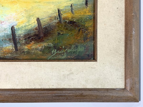 Cuadro al óleo "Paisaje campestre" firmado por Olga Bacigalupo