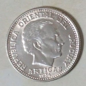 Lote anterior: Moneda Uruguaya de Plata 1954 - 20 Centésimos con Efigie de Artigas