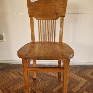 Antigua Silla de Escritorio de Madera Clara con Asiento Anatómico - imagen 2