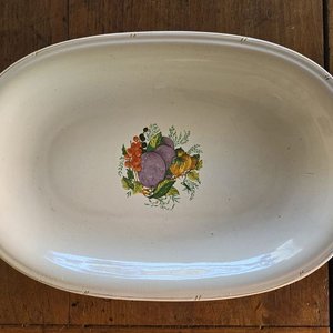 Dos Fuentes Ovaladas de Loza con Decoración - imagen 2