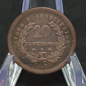 Lote anterior: Moneda de 10 Centésimos de Uruguay de 1877 en Plata