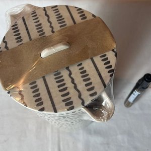 Jarra de Melamina Blanca con Diseño Rayado Negro - imagen 5