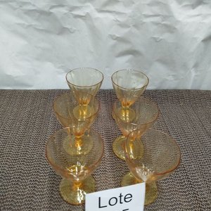 Seis Copas de Cristal Color Ámbar para Postre o Helado - imagen 2