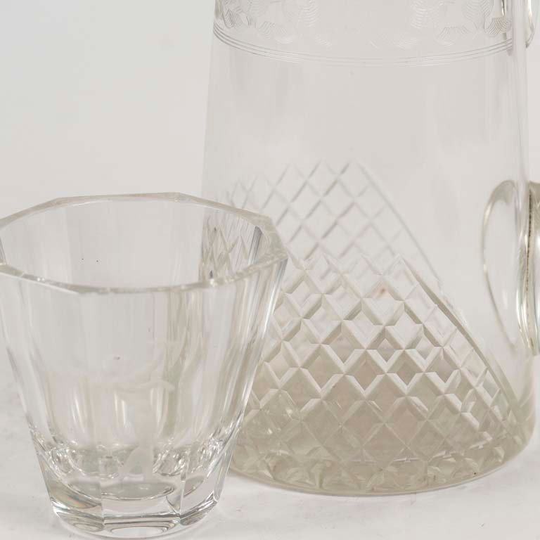 2 Piezas de Cristal: Jarra Tallada y Florerito O'Refor - imagen 2