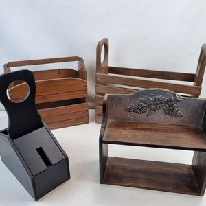Conjunto de Canastas y Organizador de Madera para Hogar - imagen 2