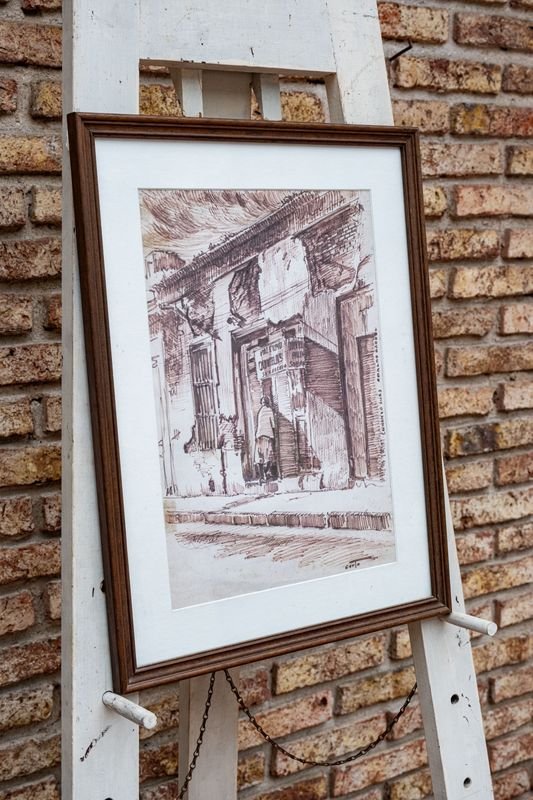 Dibujo a Tinta "Barrio Viejo" por Sergio Curto - imagen 1