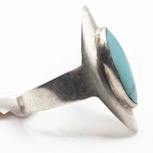 Anillo de Plata con Turquesa Ovalada - imagen 2