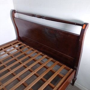 Cama Dos Plazas Estilo Sheraton Madera Oscura - imagen 3