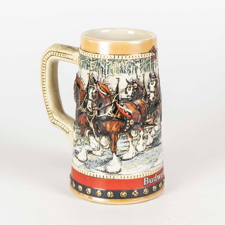 Jarra de cerveza Budweiser de porcelana policromada - imagen 2