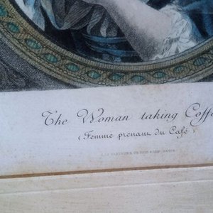 Grabado coloreadoThe Woman Taking Coffee (La mujer tomando café) - imagen 3