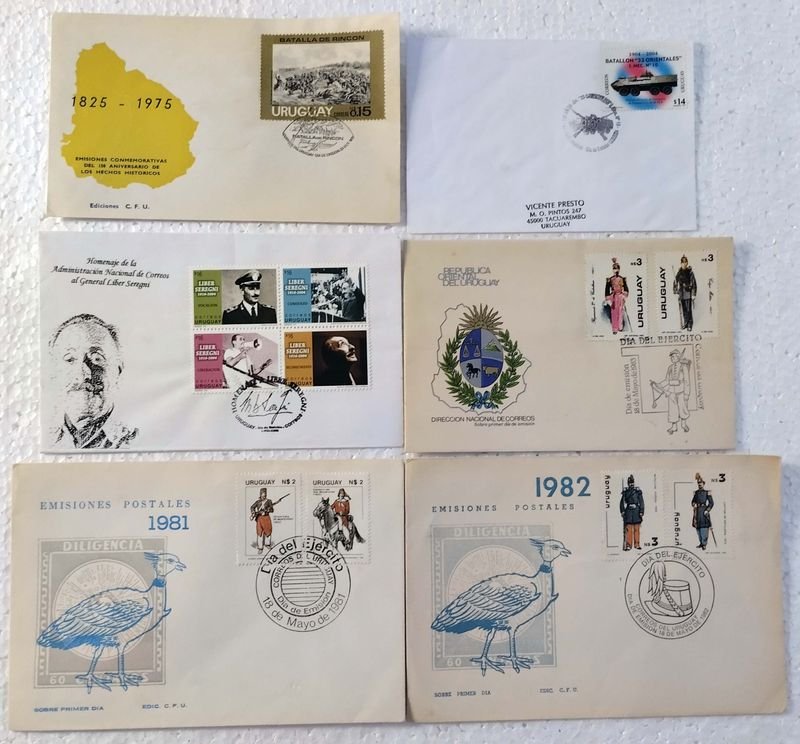 Lote siguiente: Colección de Sobres Militares Uruguayos