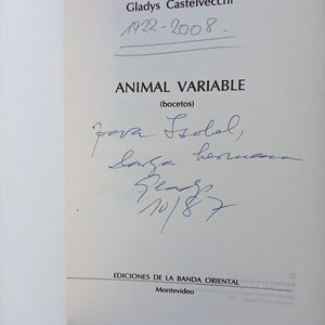 Libro "Animal Variable (bocetos)" de Gladys Castelvecchi, Edición Limitada Firmada y Dedicada - imagen 2