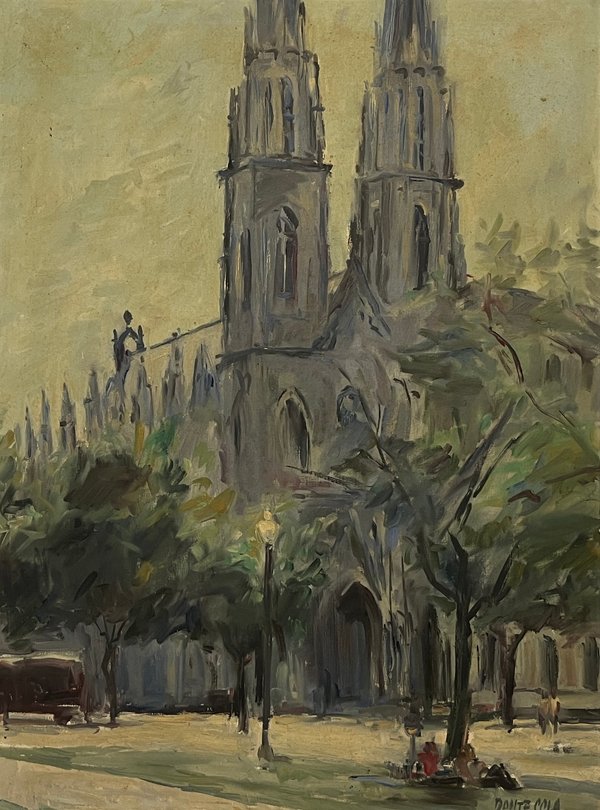 Oleo "Notre Dama" de Dante Cola, 80 x 60 cm - imagen 1