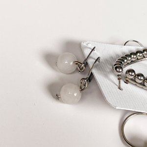 Tres Pares de Caracolas con Perlas y Cuarzo Rosa - imagen 5