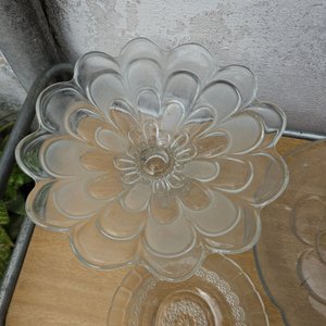 Set de 3 Piezas de Vidrio: Bowl, Centro de Mesa y Bandeja con Diseño Floral - imagen 3